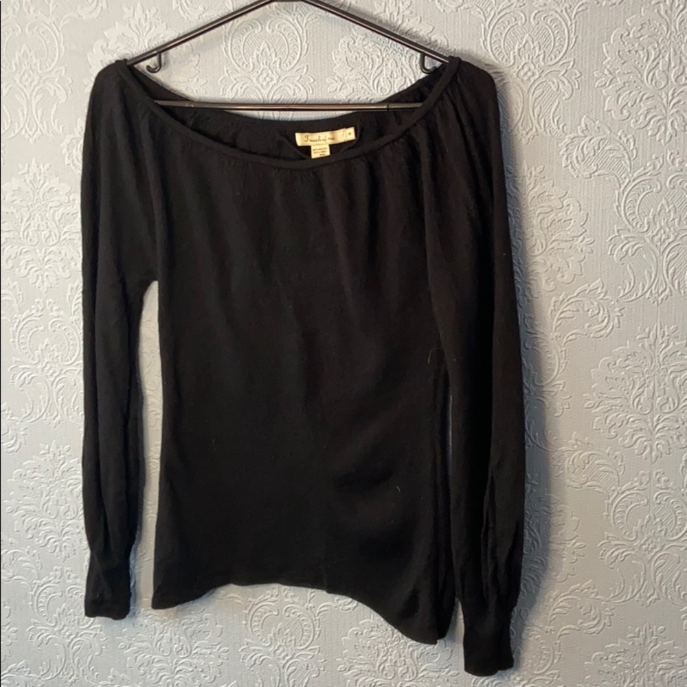 3/$20 Touch of Me black wide shoulder sweater
